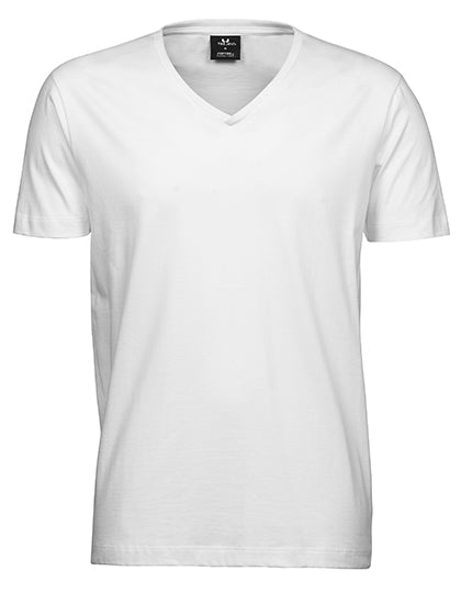 Fashion V-Neck Sof Tee in White, Größe 3XL