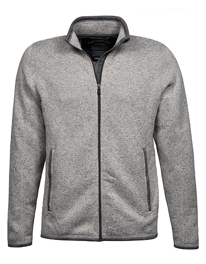 Men´s Outdoor Fleece Jacket in Grey Melange, Größe 3XL