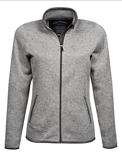Women´s Outdoor Fleece Jacket in Grey Melange, Größe 3XL