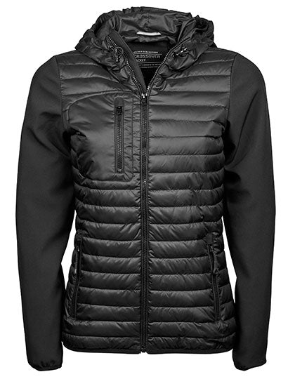 Women´s Hooded Crossover Jacket in Black, Größe 3XL