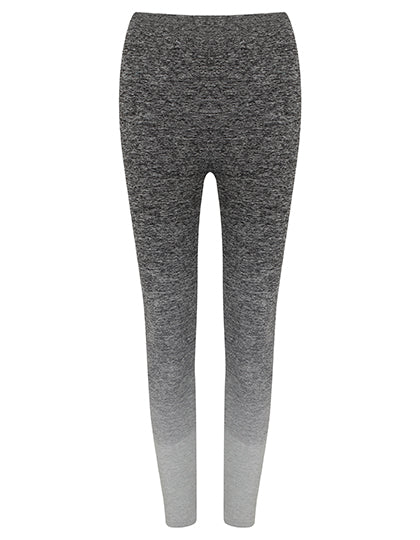 Ladies´ Seamless Fade Out Leggings in Dark Grey - Light Grey Marl, Größe L/XL