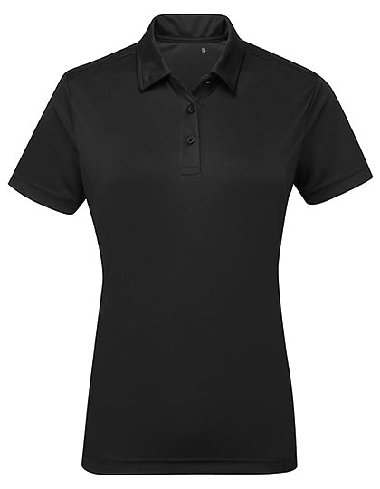 Women´s Panelled Polo in Black, Größe XL