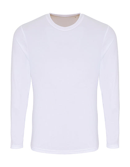 Men´s Long Sleeve Performance T-Shirt in White, Größe 3XL