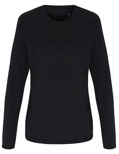 Women´s Long Sleeve Performance T-Shirt in Black, Größe XL