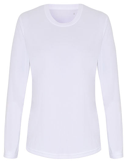 Women´s Long Sleeve Performance T-Shirt in White, Größe XL