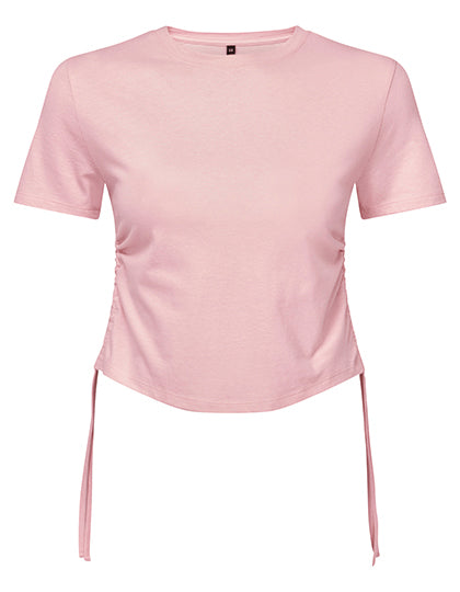 Women´s Ruched Crop Top in Light Pink, Größe XL