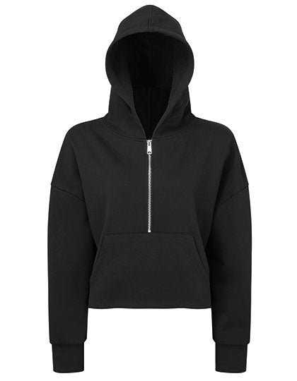 Women´s Half Zip Hoodie in Black, Größe XXL/3XL