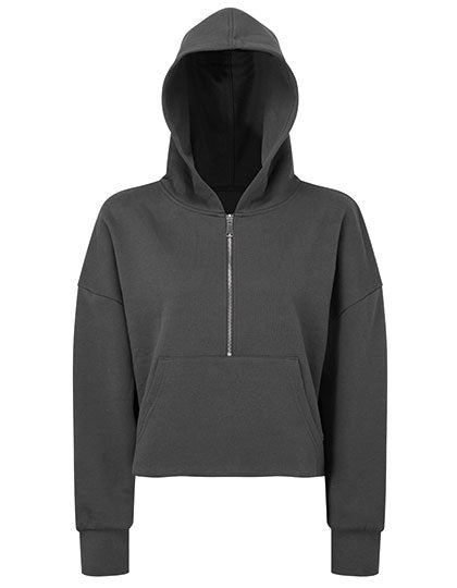 Women´s Half Zip Hoodie in Charcoal, Größe XXL/3XL