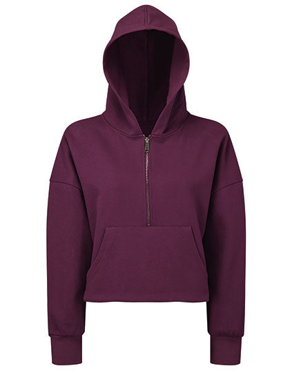 Women´s Half Zip Hoodie in Mulberry, Größe XXL/3XL
