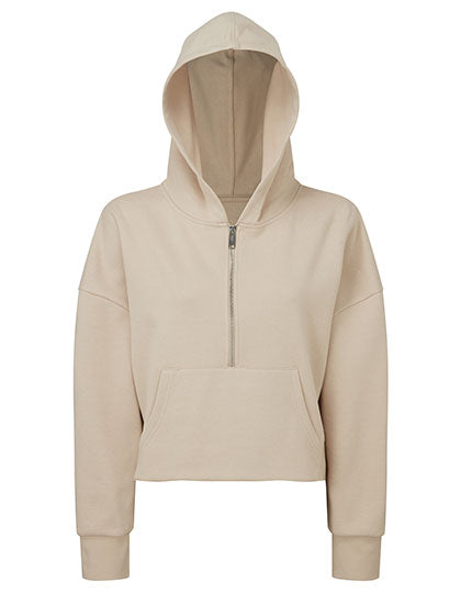 Women´s Half Zip Hoodie in Nude, Größe XXL/3XL