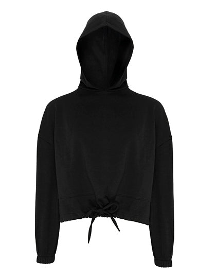 Women´s Cropped Oversize Hoodie in Black, Größe XXL