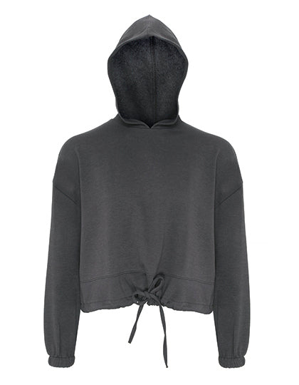 Women´s Cropped Oversize Hoodie in Charcoal, Größe XXL