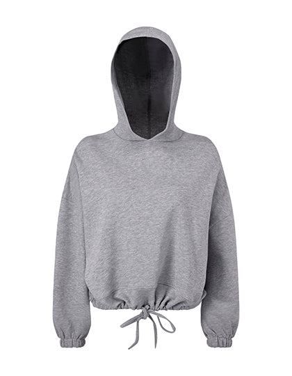 Women´s Cropped Oversize Hoodie in Heather Grey, Größe XXL