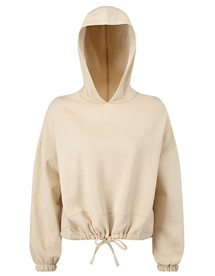 Women´s Cropped Oversize Hoodie in Nude, Größe XXL