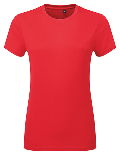 Women´s Textured Recycled T-Shirt in Fire Red, Größe XXL
