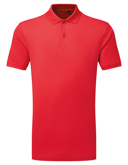 Men´s Textured Recycled Polo Shirt in Fire Red, Größe 5XL
