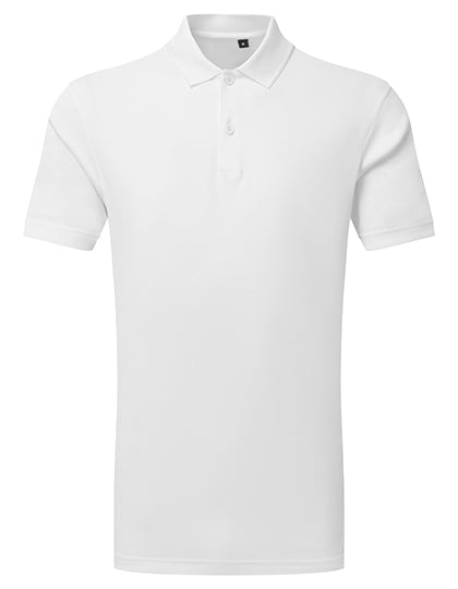 Men´s Textured Recycled Polo Shirt in White, Größe 5XL