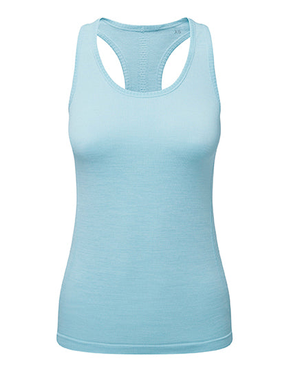 Women´s Recycled Seamless ´3D Fit´ Multi-Sport Flex Vest in Sky Blue Melange, Größe XL