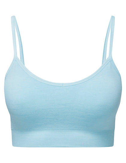 Women´s Recycled Seamless ´3D Fit´ Multi-Sport Flex Bra in Sky Blue Melange, Größe XL