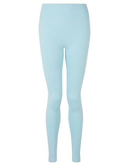 Women´s Recycled Seamless ´3D Fit´ Multi-Sport Flex Leggings in Sky Blue Melange, Größe XL