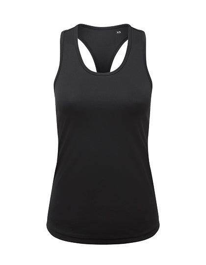Women´s Recycled Performance Slim Racer Back Vest in Black, Größe XL