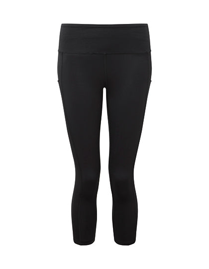 Women´s Recycled Performance Leggings ¾ Length in Black, Größe 4XL