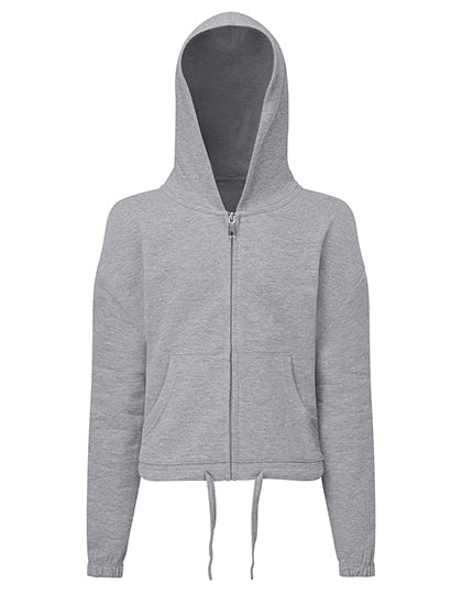 Kids Recycled Cropped Oversize Full-Zip Hoodie in Heather Grey, Größe 12/13