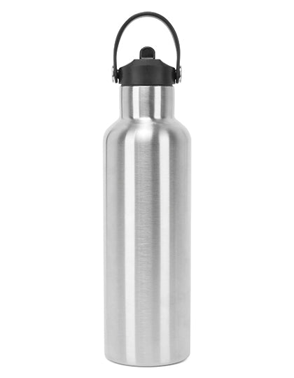 TriDri® Vacuum Sports Water Bottle With Flip Up Straw in Brushed Steel, Größe One Size