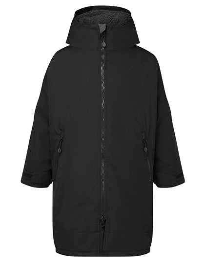 Kids TriDri® All Seasons Waterproof Changing Robe in Black, Größe 9/13