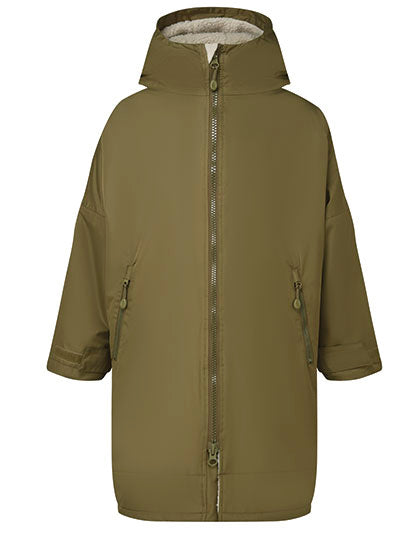 Kids TriDri® All Seasons Waterproof Changing Robe in Olive, Größe 9/13