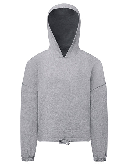 Kids Recycled Cropped Oversize Hoodie in Heather Grey, Größe 12/13