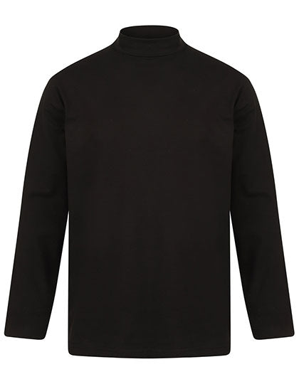 Roll-Neck Long-Sleeve Top in Black, Größe XXL