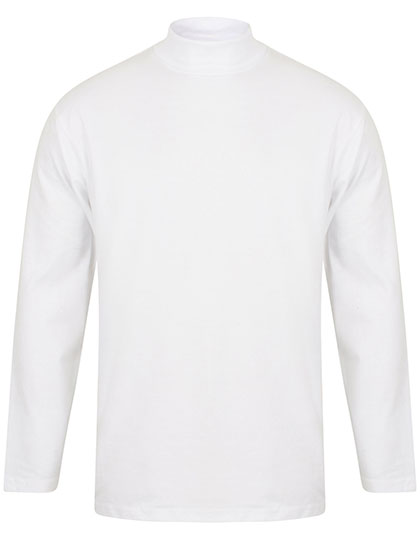 Roll-Neck Long-Sleeve Top in White, Größe XXL