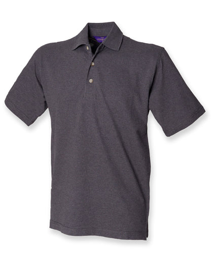 Classic Cotton Piqué Polo Shirt in Charcoal, Größe XXL