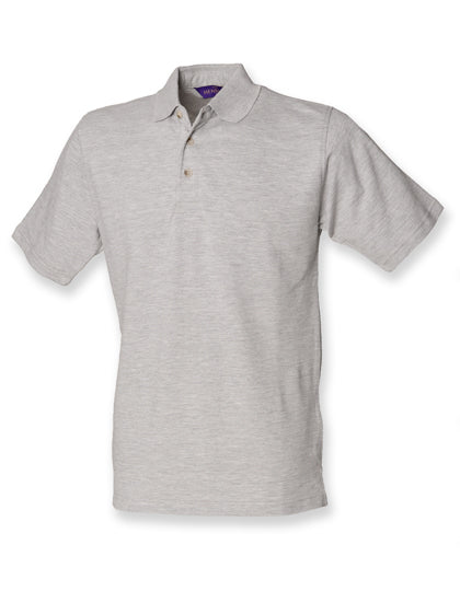 Classic Cotton Piqué Polo Shirt in Heather Grey, Größe 3XL