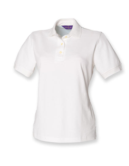 Ladies´ Classic Cotton Piqué Polo Shirt in White, Größe XXL