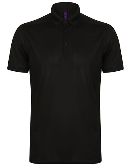 Men´s Slim Fit Stretch Polo Shirt + Wicking Finish in Black, Größe 3XL