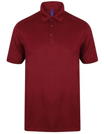 Men´s Slim Fit Stretch Polo Shirt + Wicking Finish in Burgundy, Größe XXL