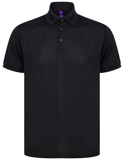 Recycled Polyester Polo Shirt in Black, Größe 4XL