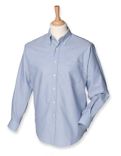 Men´s Classic Long Sleeved Oxford Shirt in Blue Oxford, Größe 4XL (54)