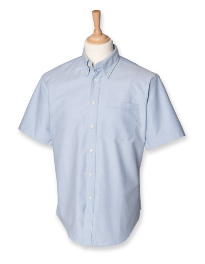 Men´s Classic Short Sleeved Oxford Shirt in Blue Oxford, Größe 4XL (54)