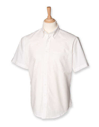 Men´s Classic Short Sleeved Oxford Shirt in White, Größe 4XL (54)