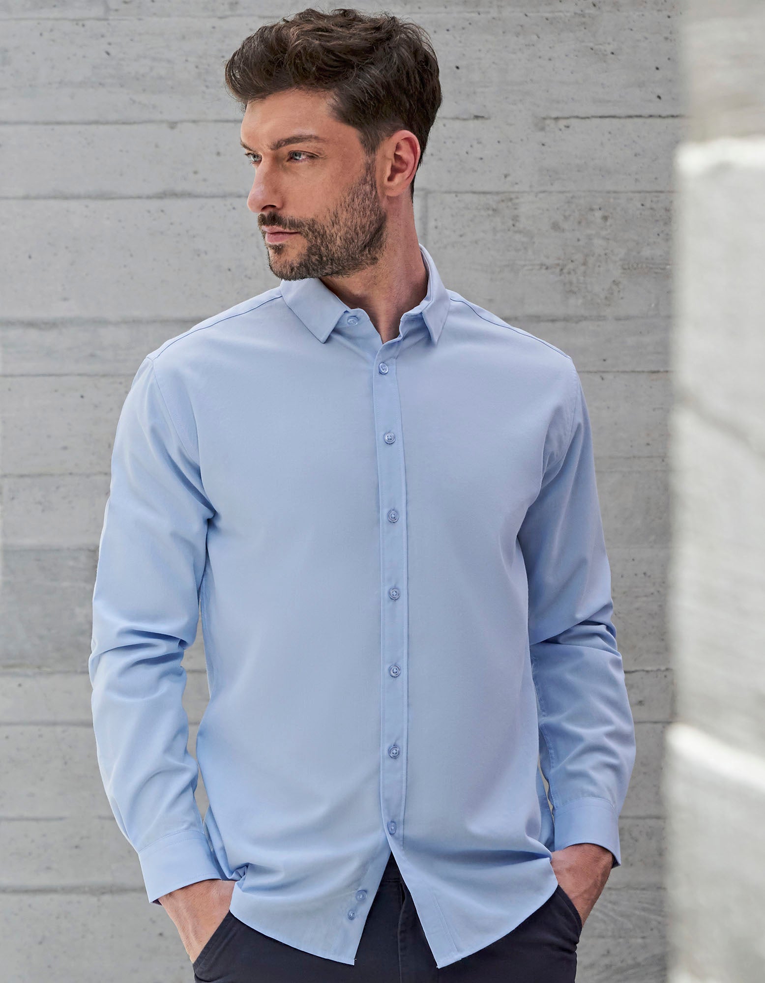 Men´s Long Sleeved ´Cotton Feel´ Coolplus® Shirt