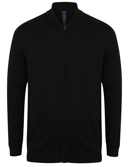 Unisex Zip Through Cardigan in Black, Größe 3XL