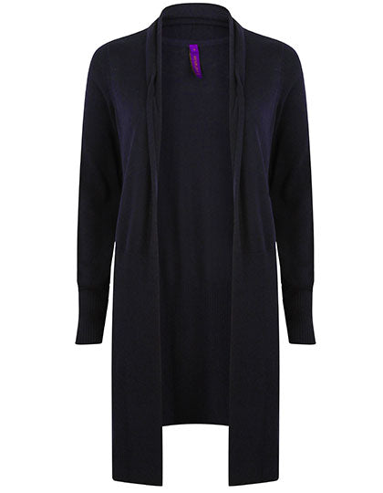 Ladies´ Longline Open Cardigan in Navy, Größe 4XL