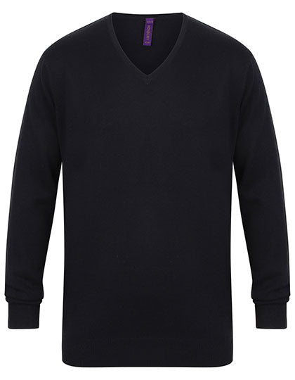 Men´s Lightweight V-Neck Jumper in Navy, Größe 4XL