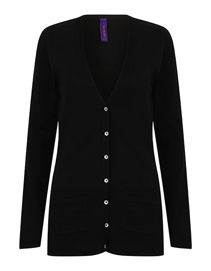Ladies´ Lightweight V-Neck Cardigan in Black, Größe 4XL