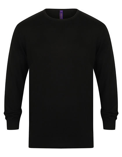 Men´s Lightweight Crew Neck Jumper in Black, Größe 4XL