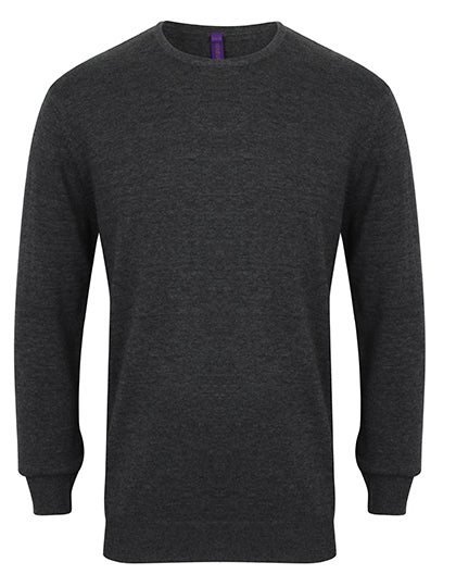 Men´s Lightweight Crew Neck Jumper in Grey Marl, Größe 4XL