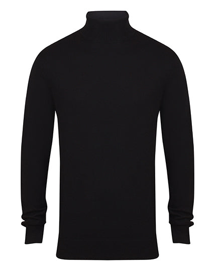 Men´s Roll Neck Jumper in Black, Größe 3XL